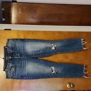 Torrid Size 12R high rise, straight jeans with studded ankle detail